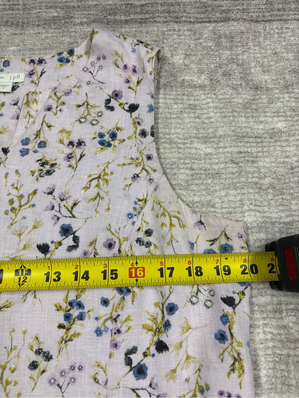 J. Jill Womens Love Linen Sleeveless Floral Jumper Dress Size S Lavender Summer - Picture 5 of 11